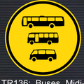 TR136 Temporary Buses, Midi-Buses and Mini-Buses Only Sign