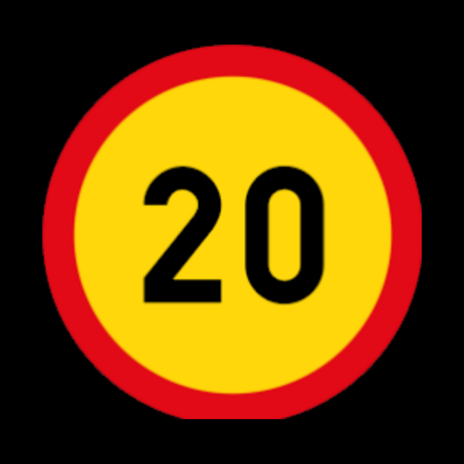 TR201 – Speed Limit Sign – 20 km/h – Temporary