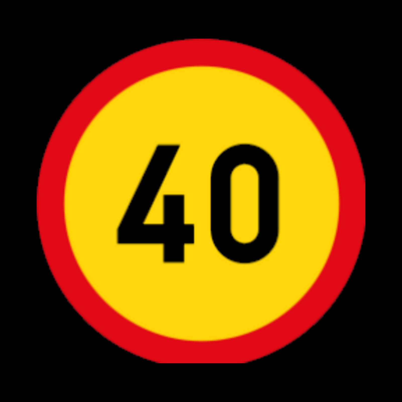 TR201 – Speed Limit Sign – 40 km/h – Temporary