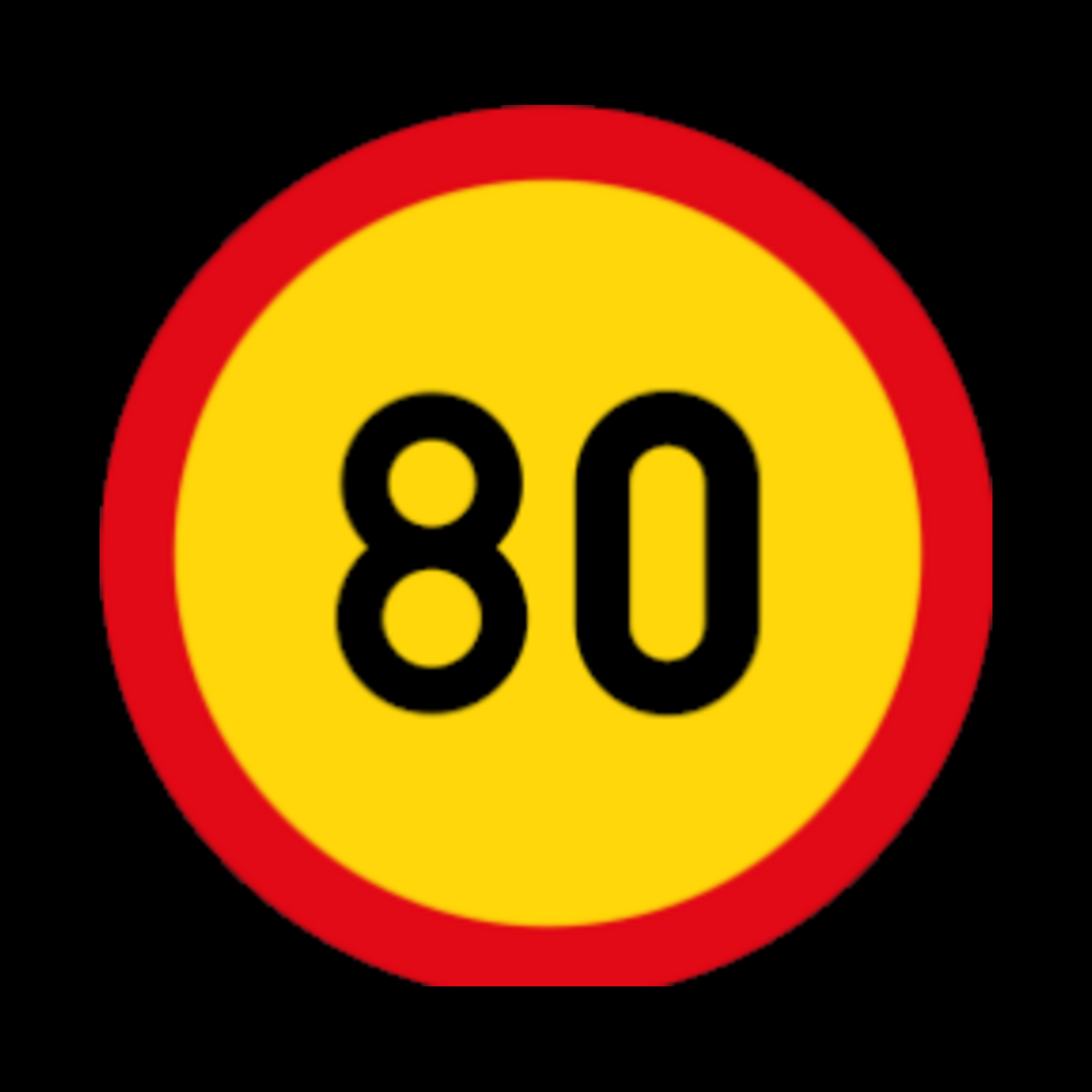 TR201 – Speed Limit Sign – 80 km/h – Temporary