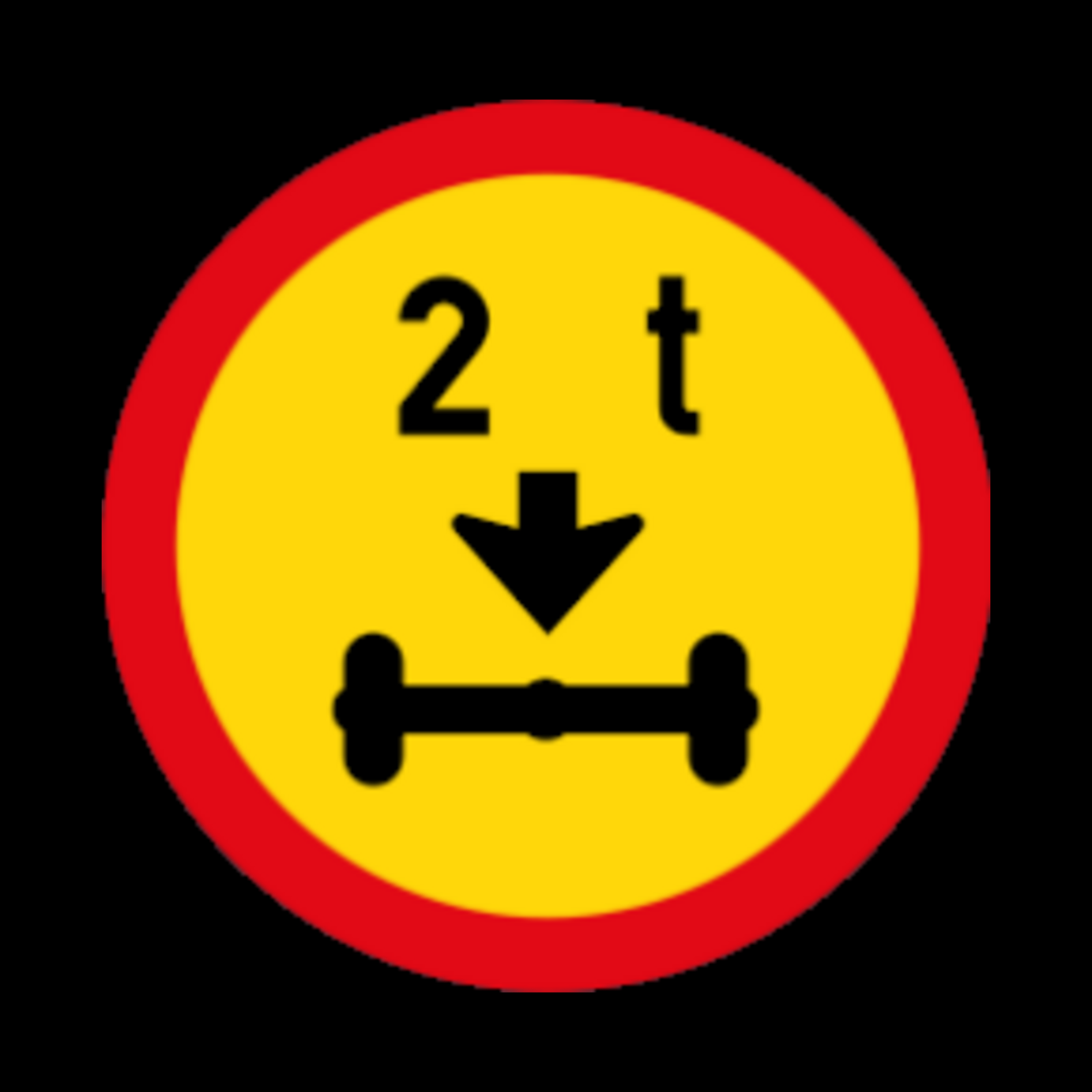 TR203 – Axle Mass Load Limit Sign – Temporary