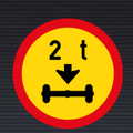 TR203 Temporary Axle Mass Load Limit Sign