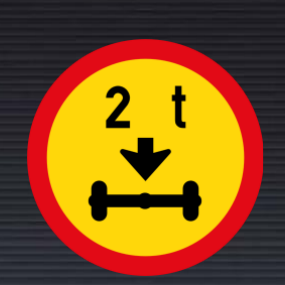 TR203 Temporary Axle Mass Load Limit Sign