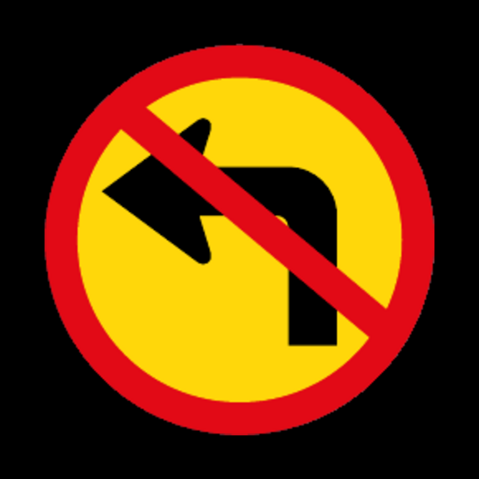 TR209 – Left Turn Ahead Prohibited Sign – Temporary