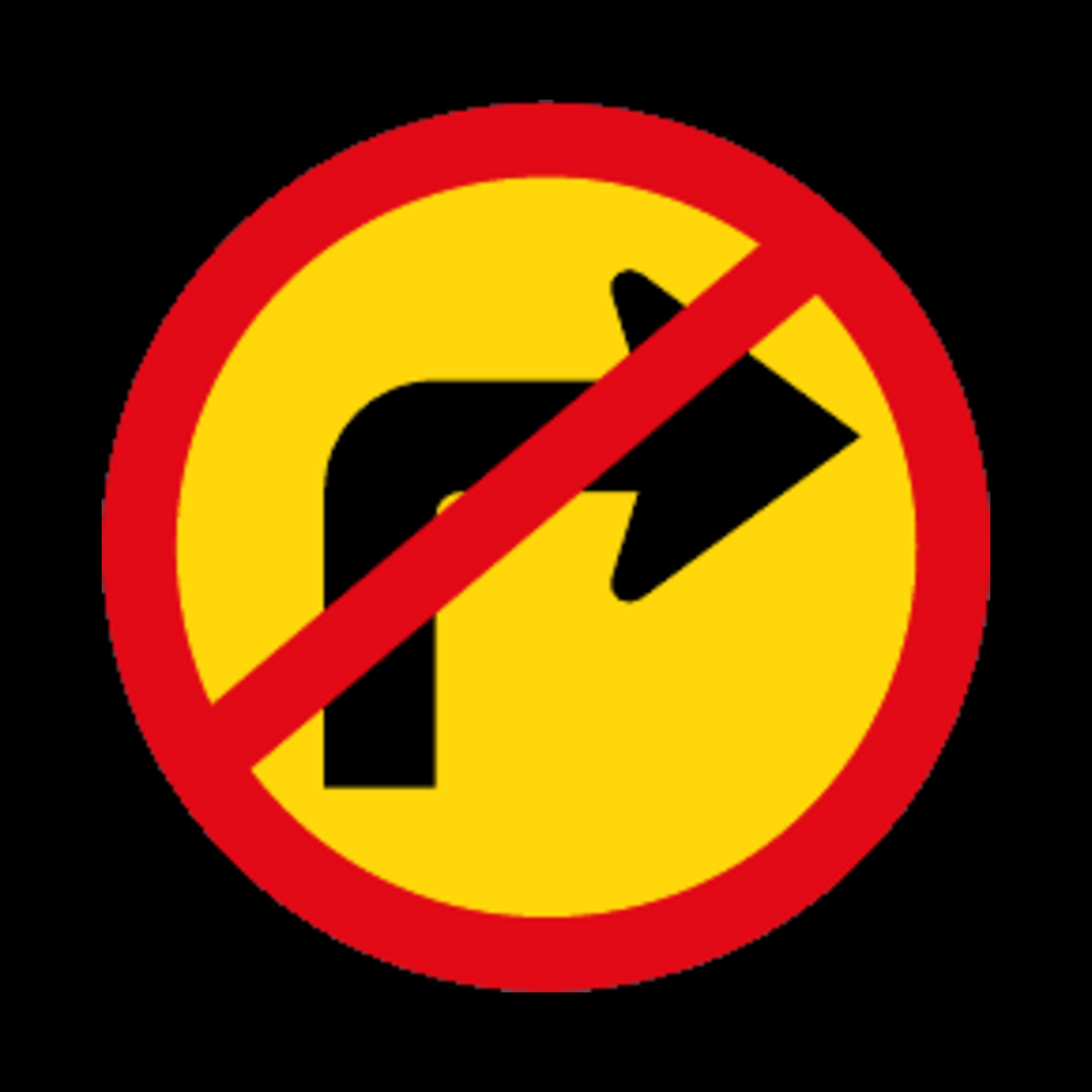 TR210 – Right Turn Ahead Prohibited Sign – Temporary