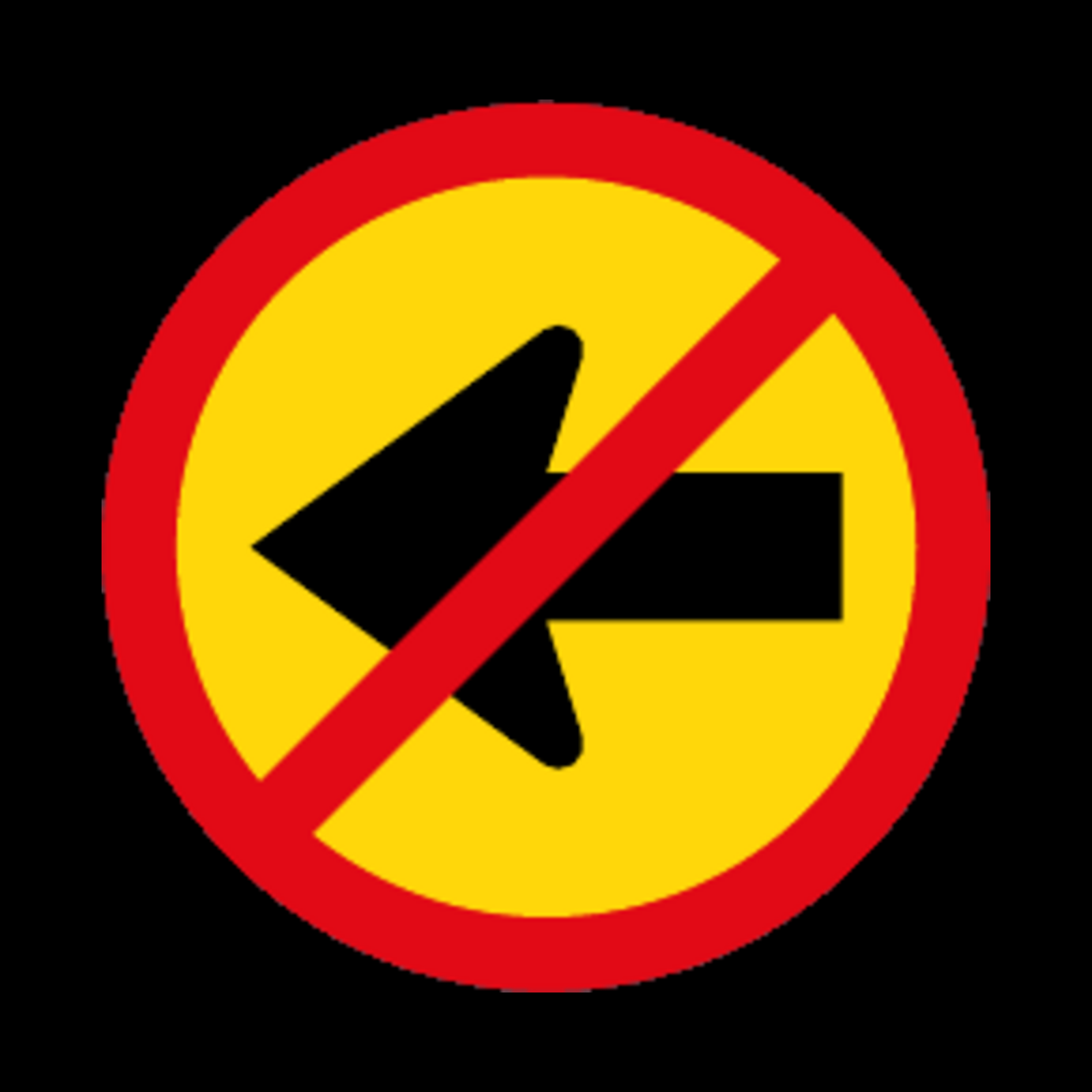 TR211 – Left Turn Prohibited Sign – Temporary