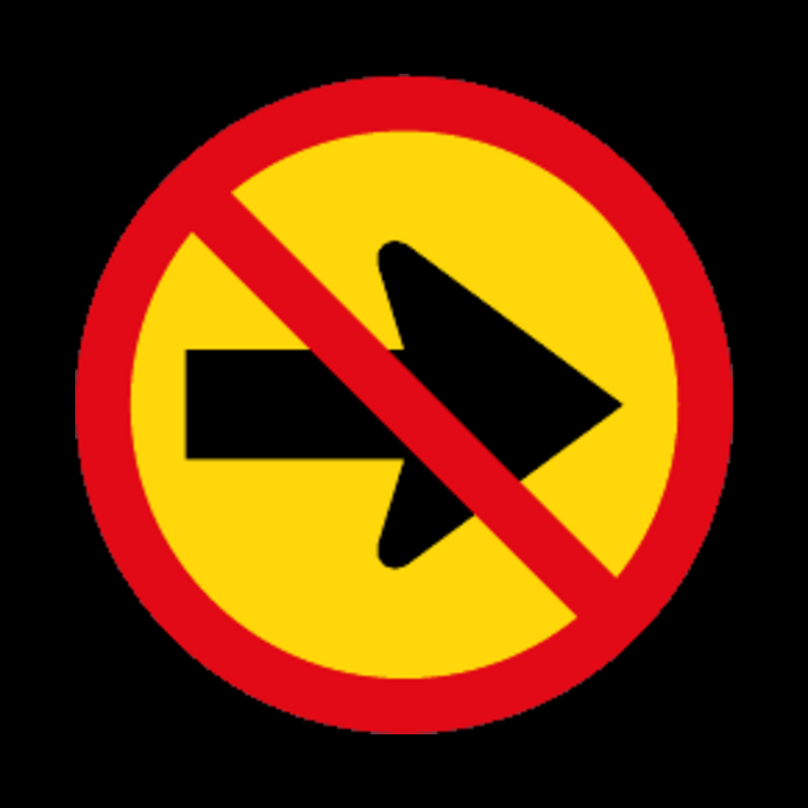 TR212 – Right Turn Prohibited Sign – Temporary