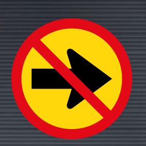 TR212 Temporary Right Turn Prohibited Sign