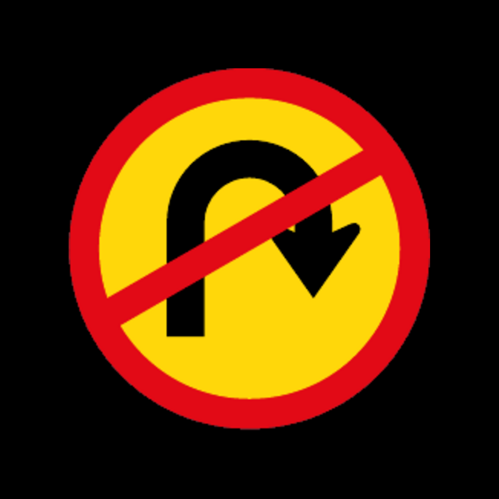 TR213 – U-Turn Prohibited Sign – Temporary