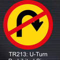 TR213 Temporary U-Turn Prohibited Sign
