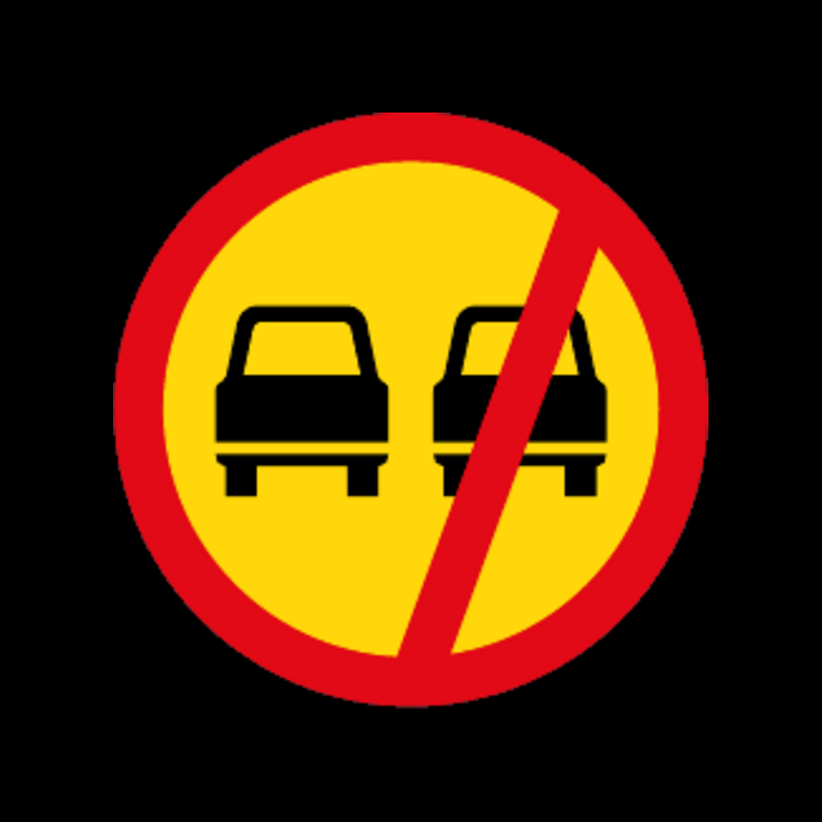 TR214 – Overtaking Prohibited Sign – Temporary