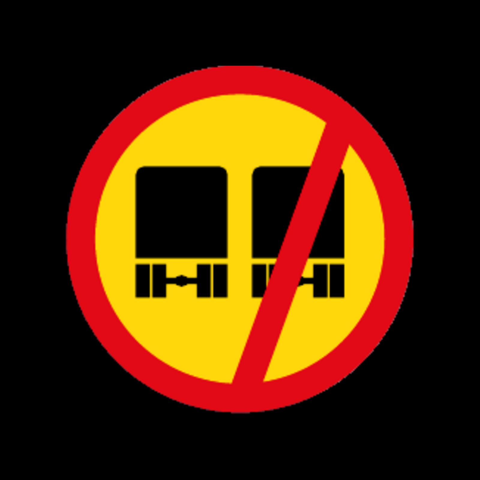 TR215 – Overtaking by Goods Vehicle Prohibited Sign – Temporary