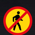 TR218 Temporary Pedestrians Prohibited Sign