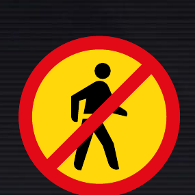 TR218 Temporary Pedestrians Prohibited Sign