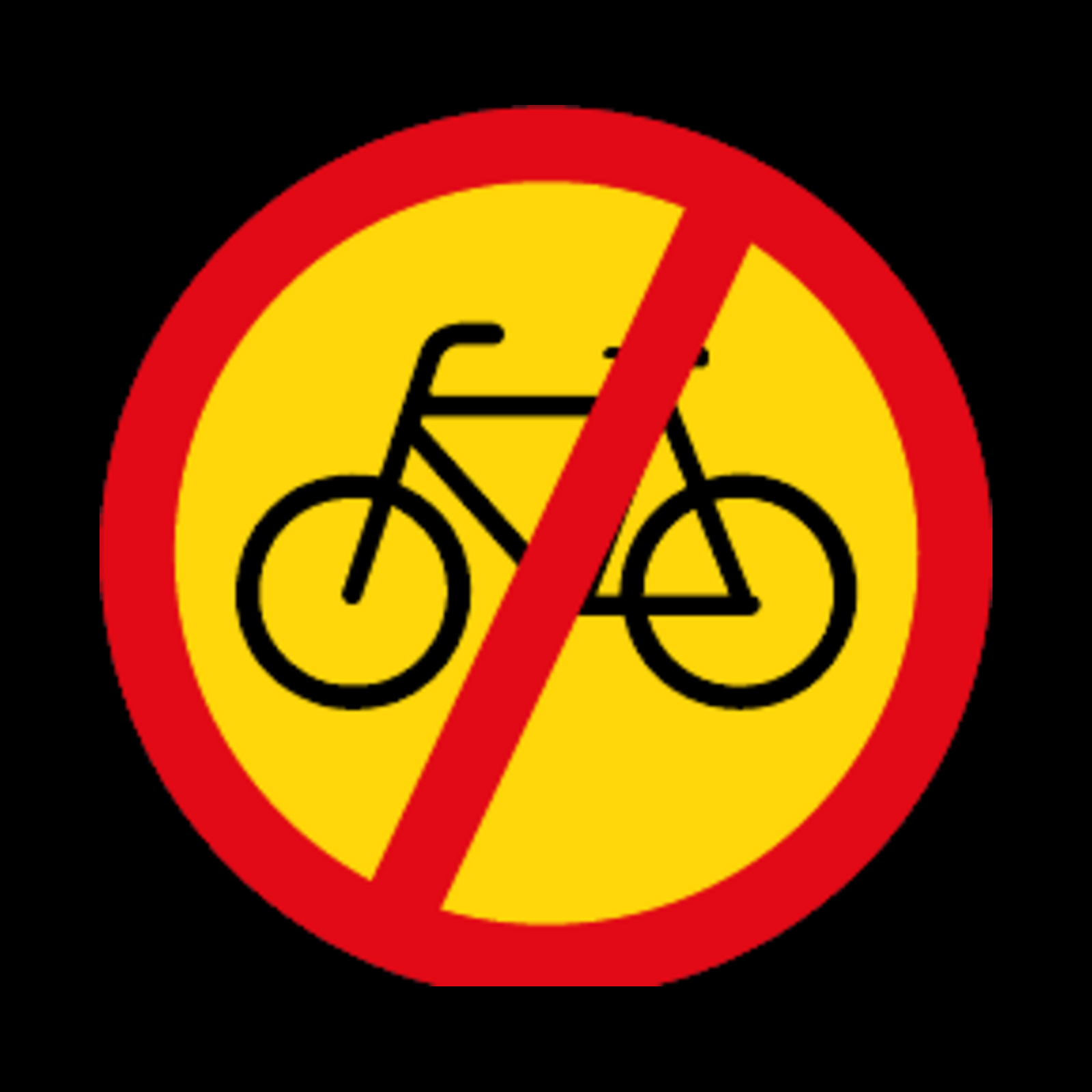 TR219 – Cyclists Prohibited Sign – Temporary