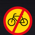 TR219 Temporary Cyclists Prohibited Sign