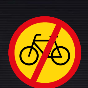 TR219 Temporary Cyclists Prohibited Sign