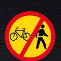 TR220 Temporary Cyclists & Pedestrians Prohibited Sign