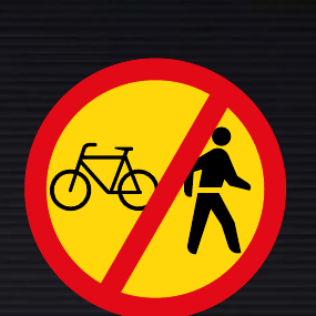 TR220 Temporary Cyclists & Pedestrians Prohibited Sign