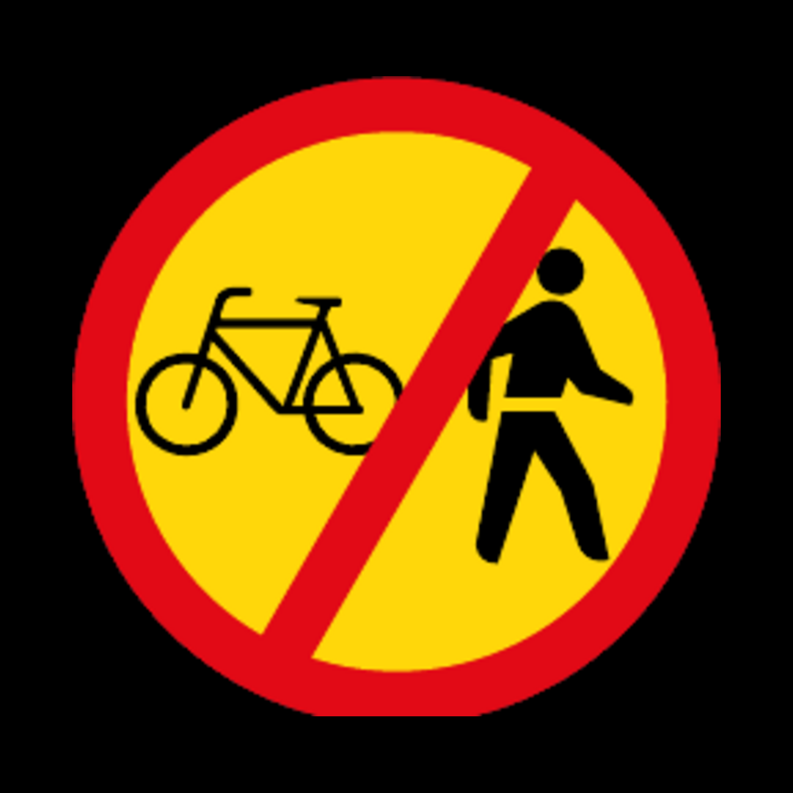 TR220 – Cyclists & Pedestrians Prohibited Sign – Temporary