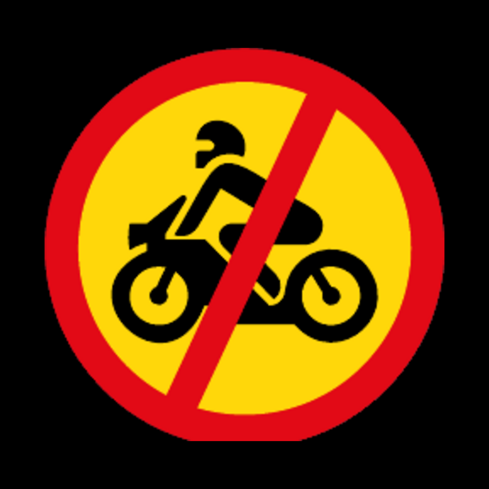 TR222 – Motorcycles Prohibited Sign – Temporary