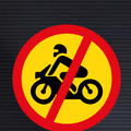 TR222 Temporary Motorcycles Prohibited Sign