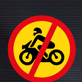 TR222 Temporary Motorcycles Prohibited Sign