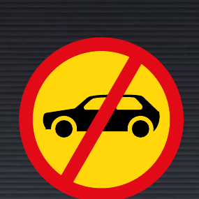 TR223 Temporary Motor Vehicles Prohibited Sign