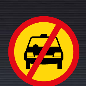 TR224 Temporary Taxis Prohibited Sign