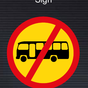 TR226 Temporary Midi-Buses Prohibited Sign