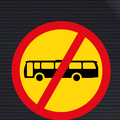 TR227 Temporary Buses Prohibited Sign