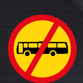 TR227 Temporary Buses Prohibited Sign