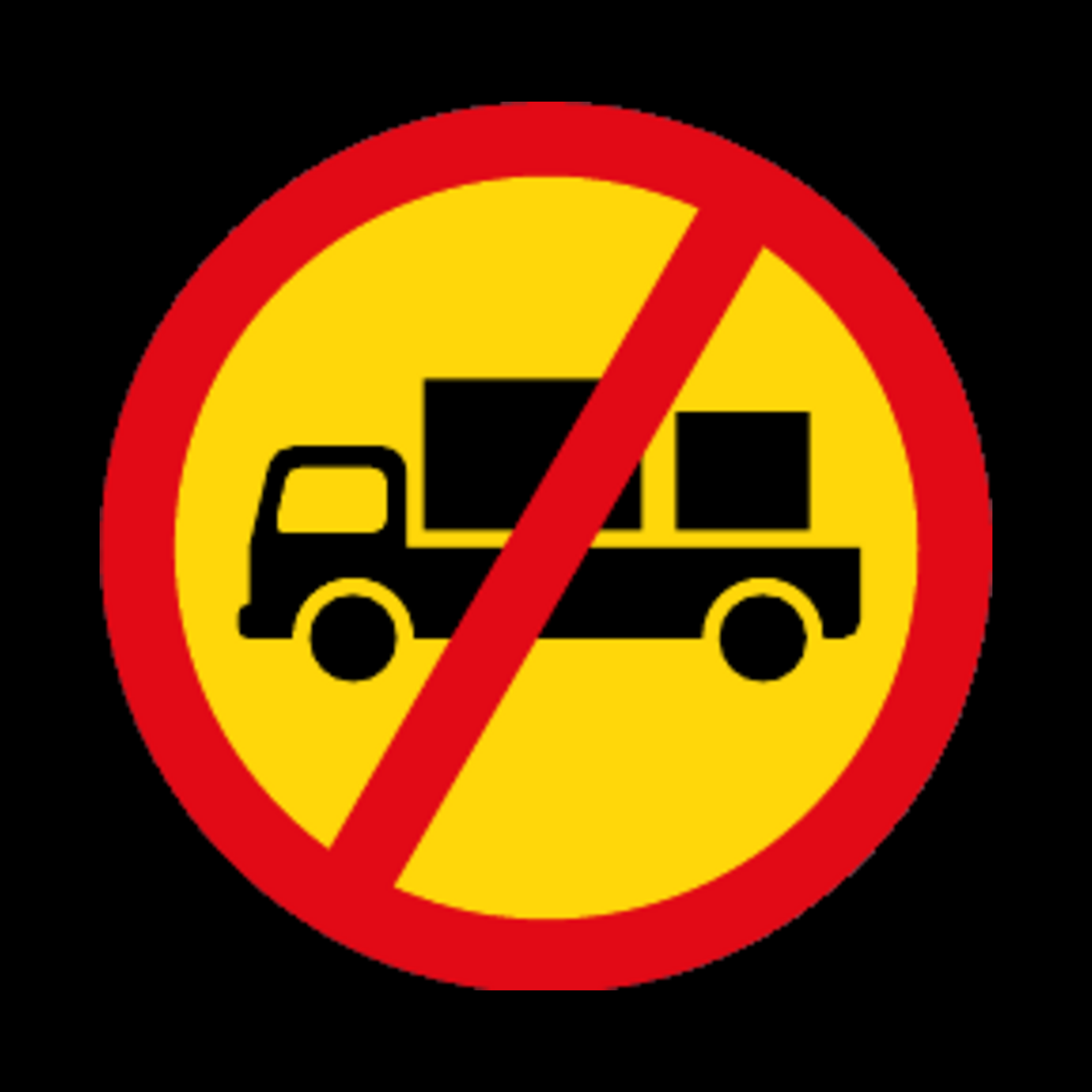 TR228 – Delivery Vehicles Prohibited Sign – Temporary