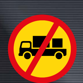 TR228 Temporary Delivery Vehicles Prohibited Sign
