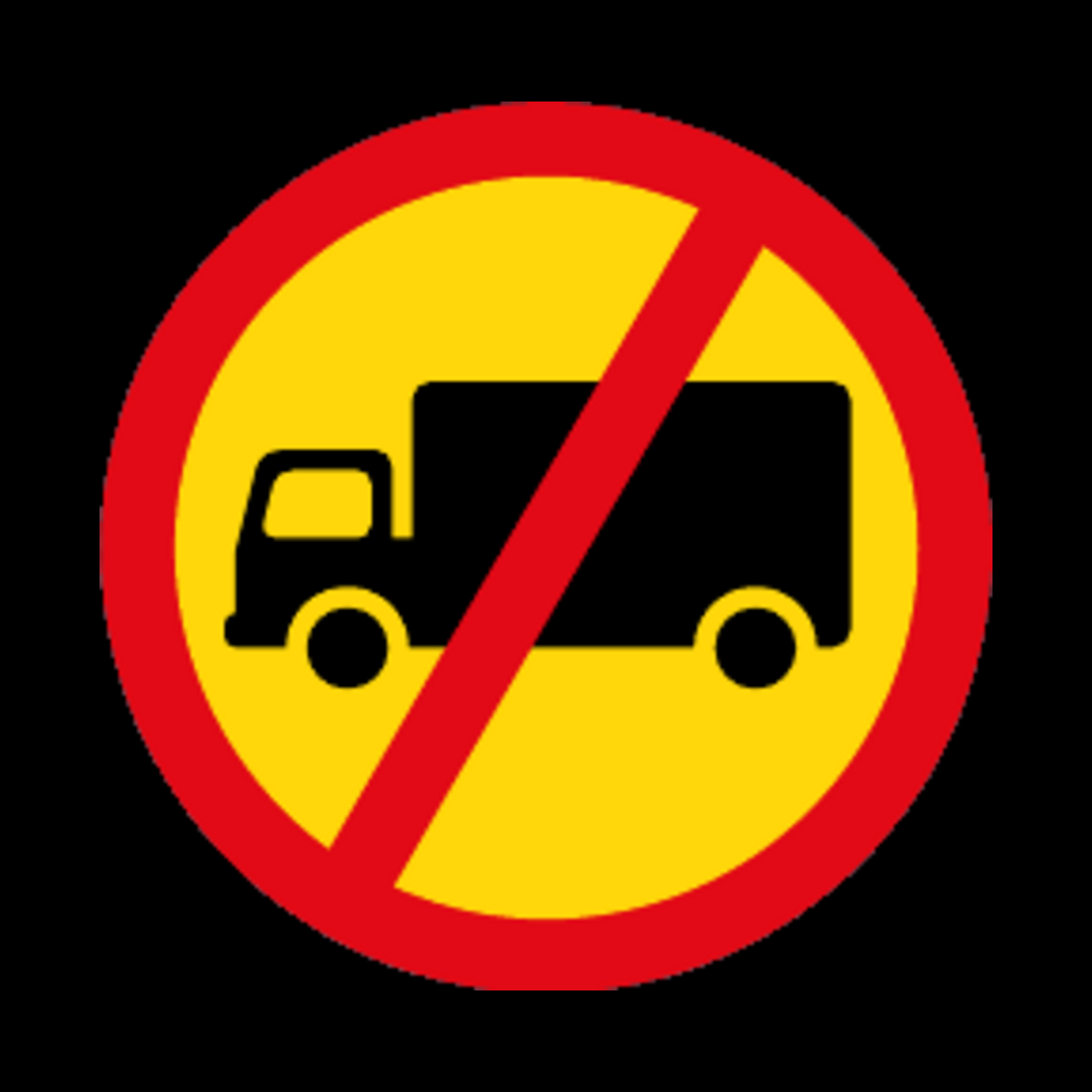 TR229 – Goods Vehicles Prohibited Sign – Temporary