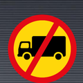 TR229 Temporary Goods Vehicles Prohibited Sign