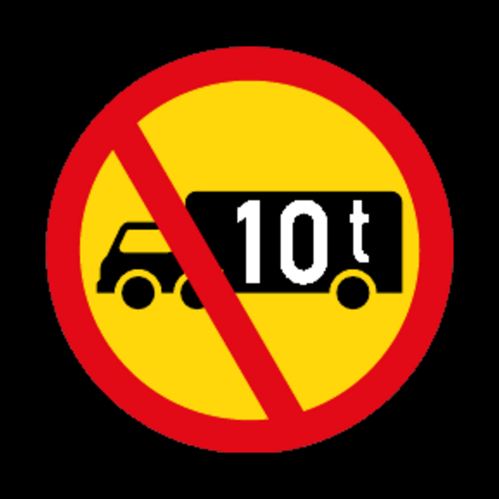 TR230 – Goods Vehicle Over Indicated GVM Prohibited Sign – Temporary