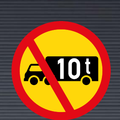 TR230 Temporary Goods Vehicle Over Indicated GVM Prohibited Sign