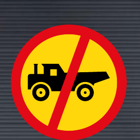 TR231 Temporary Construction Vehicle Prohibited Sign