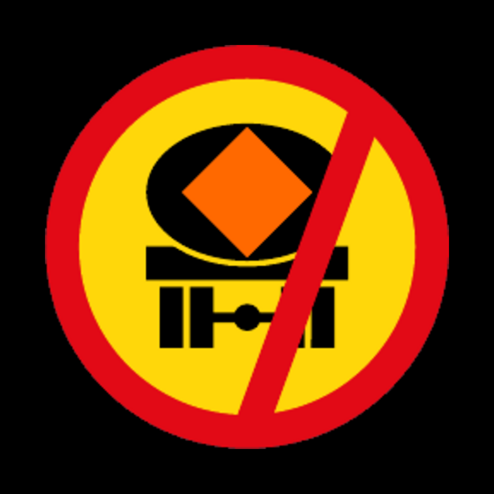 TR232 – Vehicle Conveying Dangerous Substances Prohibited Sign – Temporary