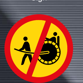 TR234 Temporary Rickshaws Prohibited Sign