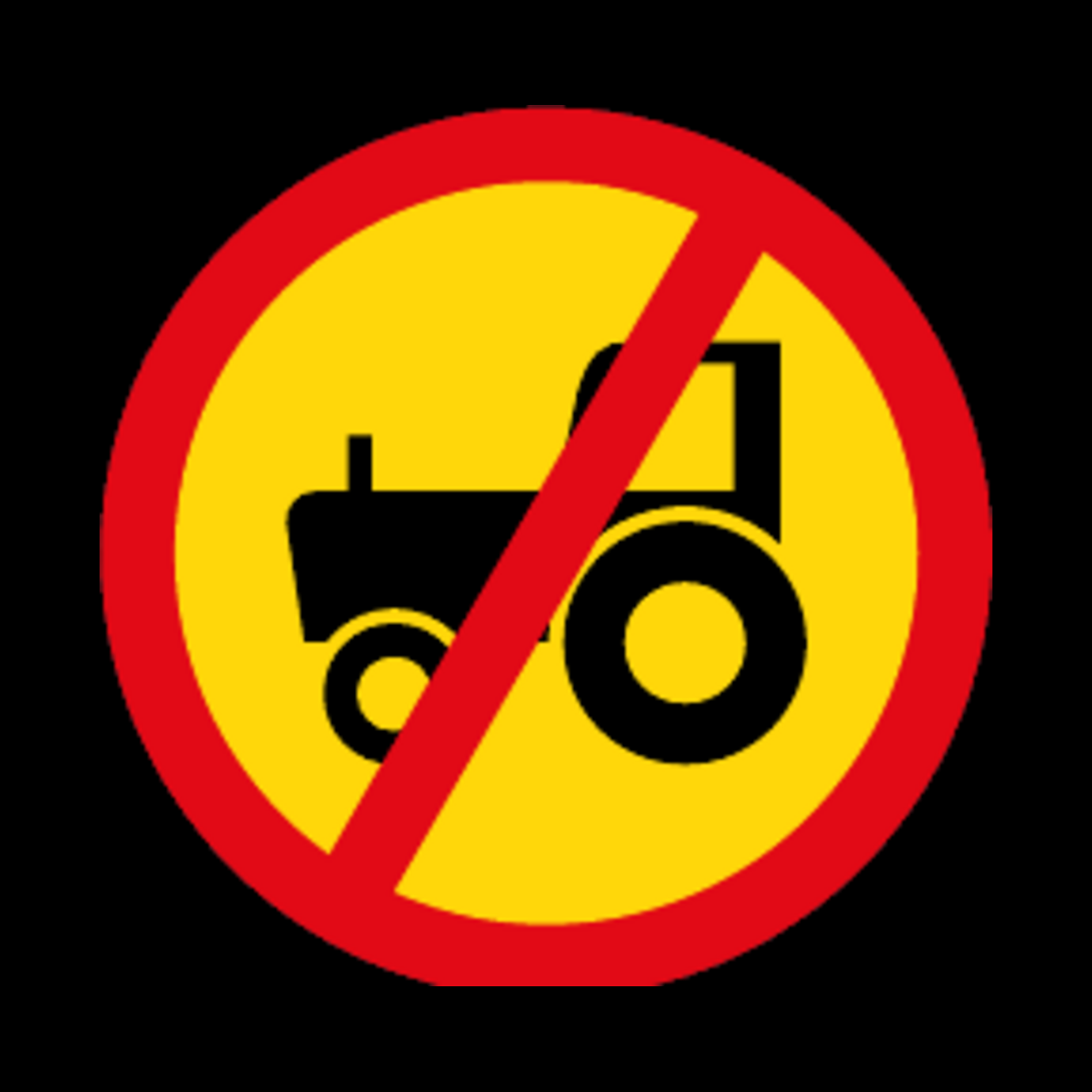 TR236 – Agricultural Vehicles Prohibited Sign – Temporary