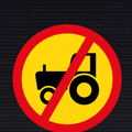 TR236 Temporary Agricultural Vehicles Prohibited Sign