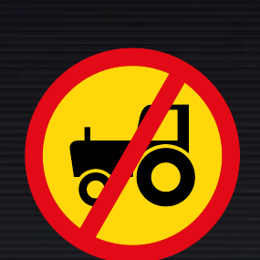 TR236 Temporary Agricultural Vehicles Prohibited Sign