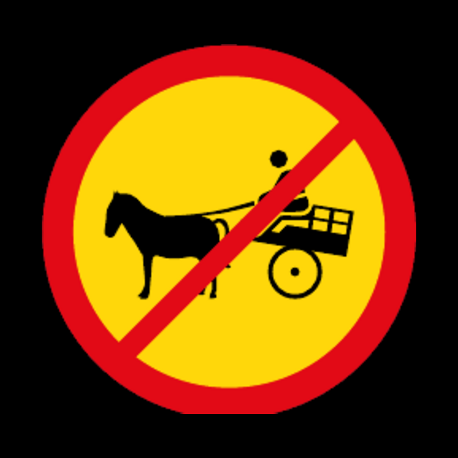 TR237 – Animal-Drawn Vehicles Prohibited Sign – Temporary