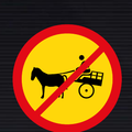 TR237 Temporary Animal-Drawn Vehicles Prohibited Sign