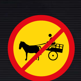 TR237 Temporary Animal-Drawn Vehicles Prohibited Sign
