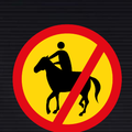 TR238 Temporary Horses & Riders Prohibited Sign
