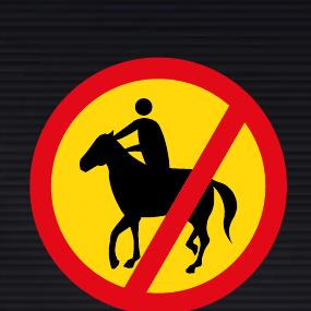 TR238 Temporary Horses & Riders Prohibited Sign