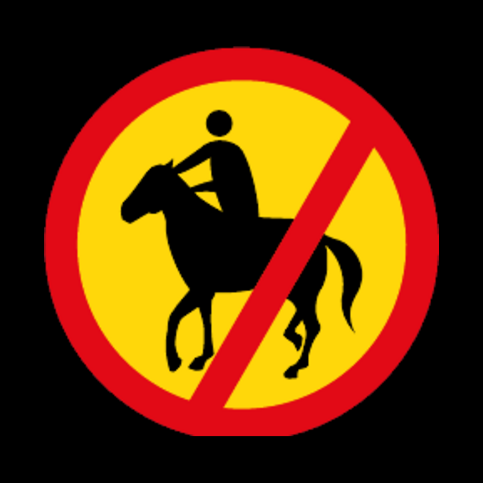 TR238 – Horses & Riders Prohibited Sign – Temporary